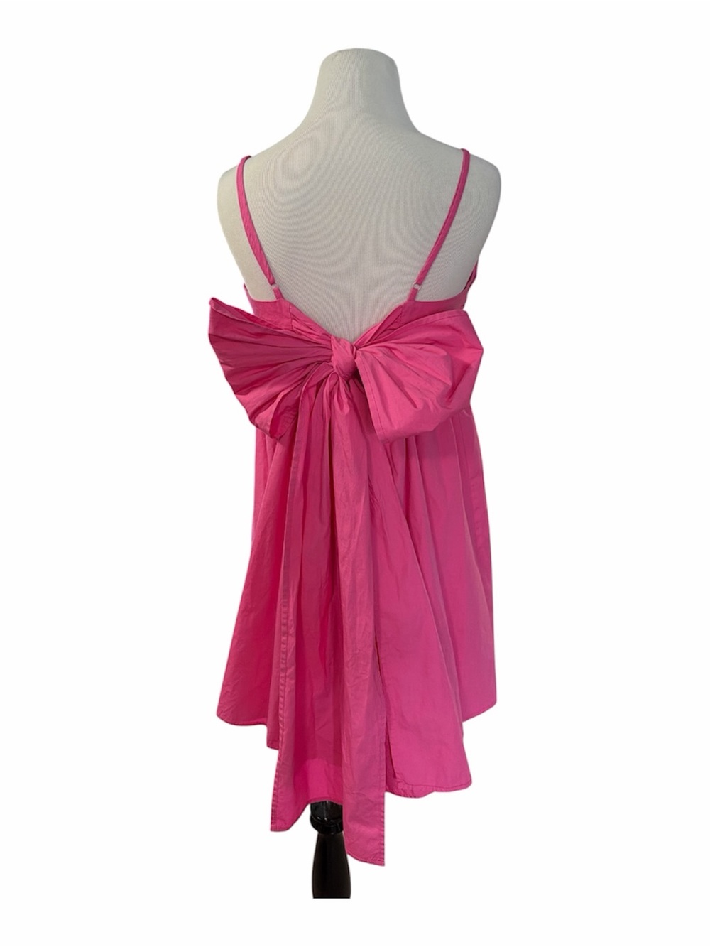 Alice Bow Back Cotton Babydoll Minidress by Petal & Pup  Barbie pink size L - Picture 3 of 8